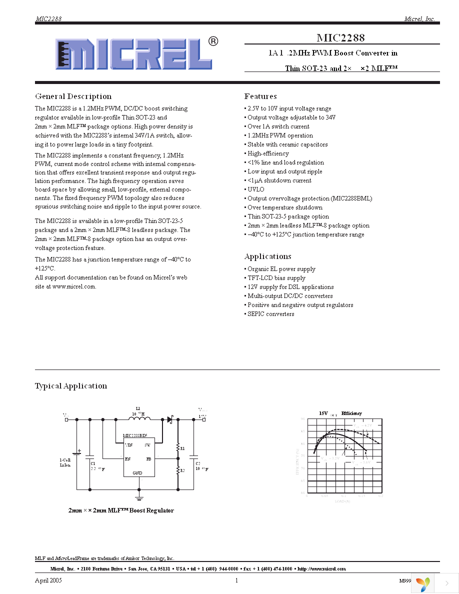 MIC2288YML TR Page 1